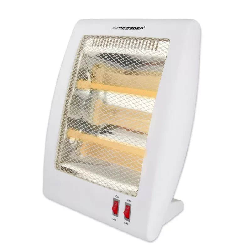 Kwarcowy grzejnik elektryczny ESPERANZA EHH010 400W/800W, biały, przewód 1,2 m, przyciski, regulowany termostat
