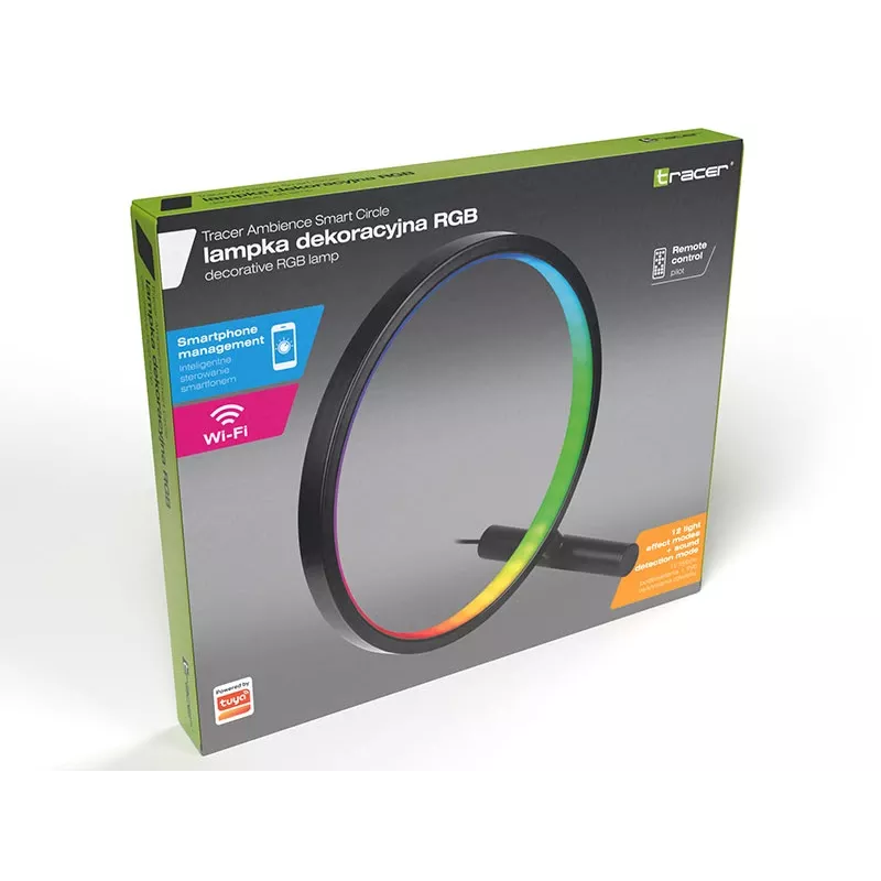 Lampa stołowa TRACER Ambience Smart Circle LED RGB — dekoracyjna inteligentna lampa LED w kształcie koła