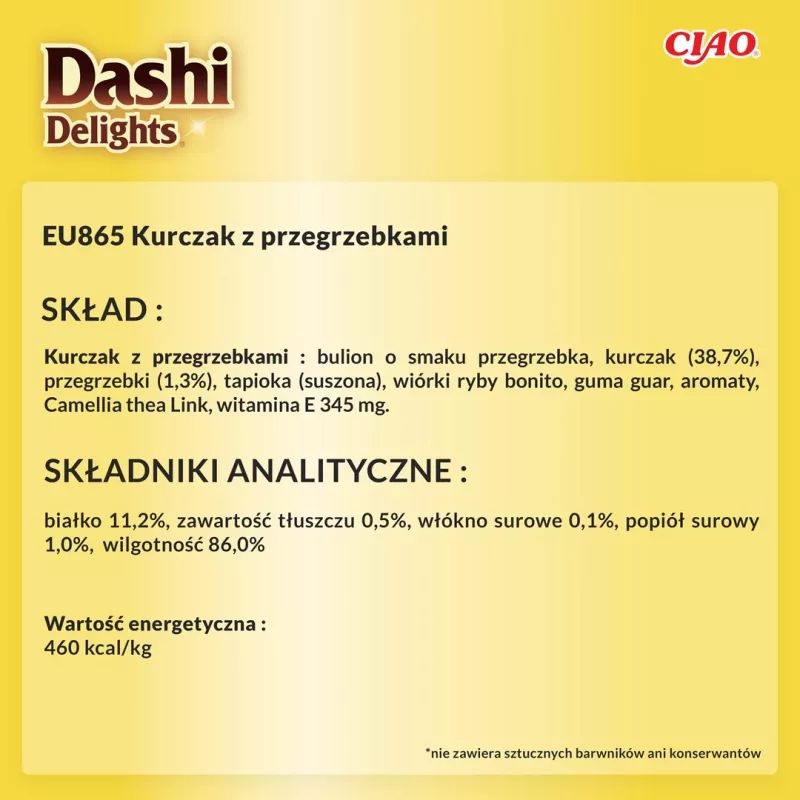 INABA Dashi Delights Kurczak z przegrzebkami w bulionie - przysmak dla kota - 70g