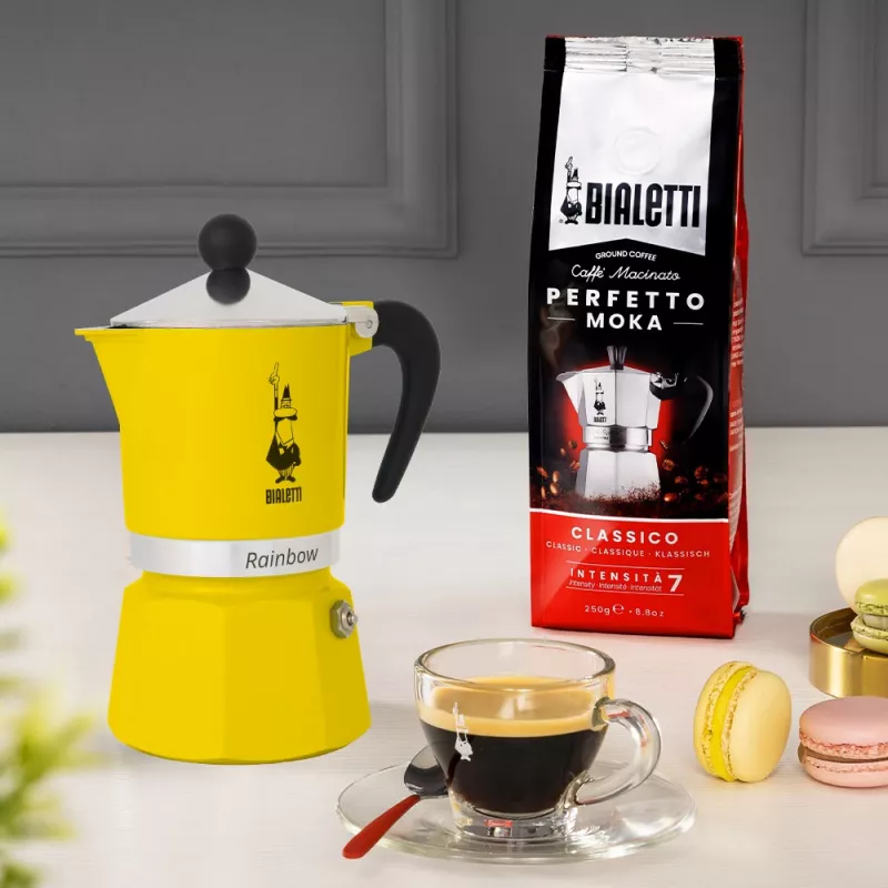 Moka pot Bialetti Rainbow czarno-żółty