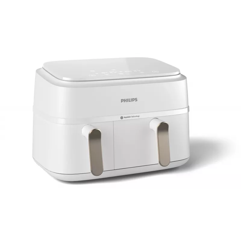 Philips 3000 series NA353/10 frytkownica Podwójna 9 L Wolnostojąca 2750 W Frytkownica na gorące powietrze Srebrny, Biały