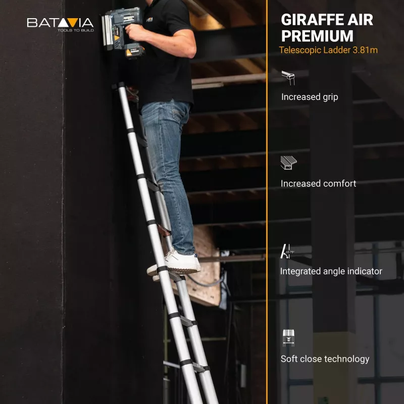 Drabina teleskopowa Batavia B.V. Giraffe AIR 3,81 m, kompaktowa rozsuwana drabina aluminiowa