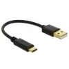 Kabel ładujący DeLOCK USB Type-A na USB Type-C 15 cm czarny