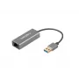 Koncentrator USB NATEC Cricket USB 3.2 Gen 1 Type-A z RJ-45 Ethernet 1000 Mbit/s, obudowa aluminiowa, czarny