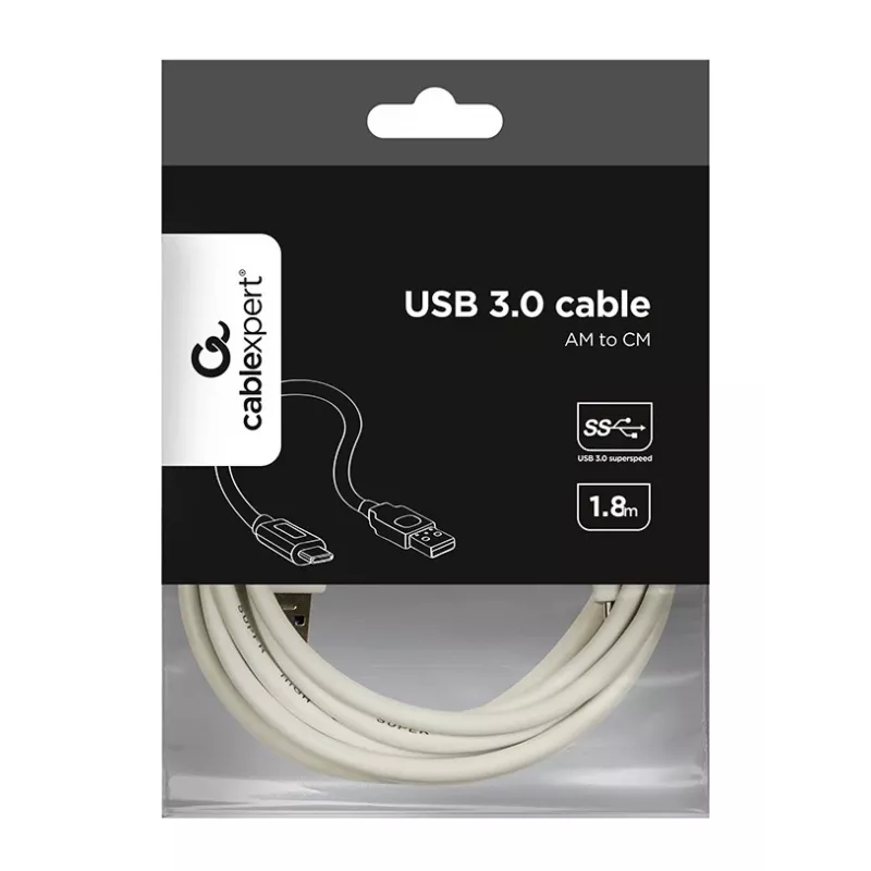 Kabel USB Gembird CCP-USB3-AMCM-6-W USB 3.2 Gen 1 (3.1 Gen 1) 1.8 m USB A USB C Biały