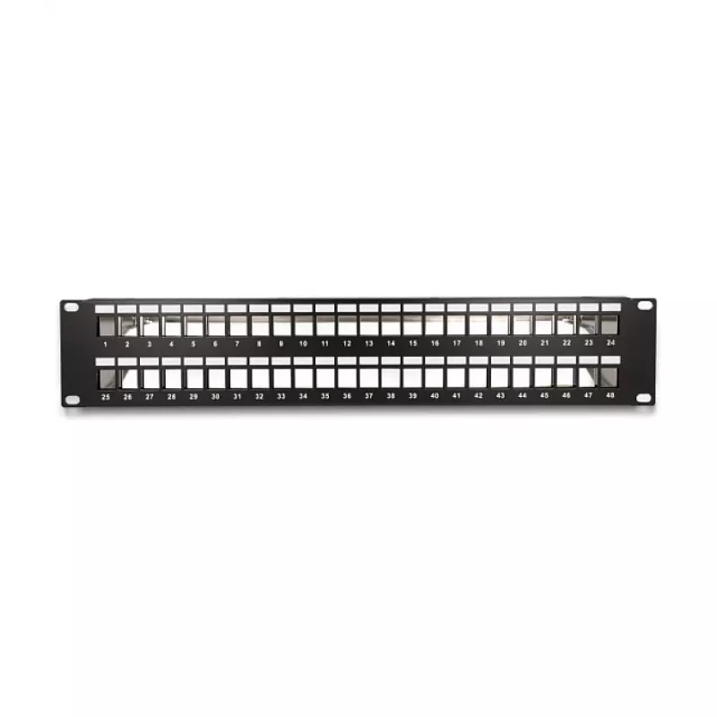 DeLOCK 19-calowy panel krosowy Keystone 48-portowy z odciążkami 2U czarny