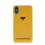 Pokrowiec z kieszenią na kartę VixFox do iPhone XR, musztardowy żółty, smukłe etui ochronne z przegrodą na kartę