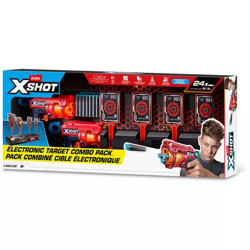 XSHOT Interaktywna tarcza i Fury 4 2 szt., blaster na strzałki