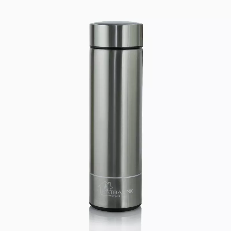 Extralink Smart Travel Mug srebrny, Termiczny kubek z wyświetlaczem LED