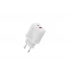 Ładowarka sieciowa USB GaN DIGITUS DA-10301 — 30 W, 1× USB-C, 1× USB-A, 100–240 V, biała