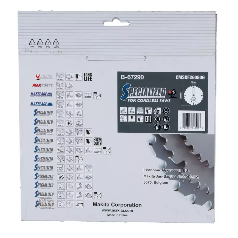 Tarcza do piły T.C.T. 260X2.15X30mm 10° T80 EFFICUT