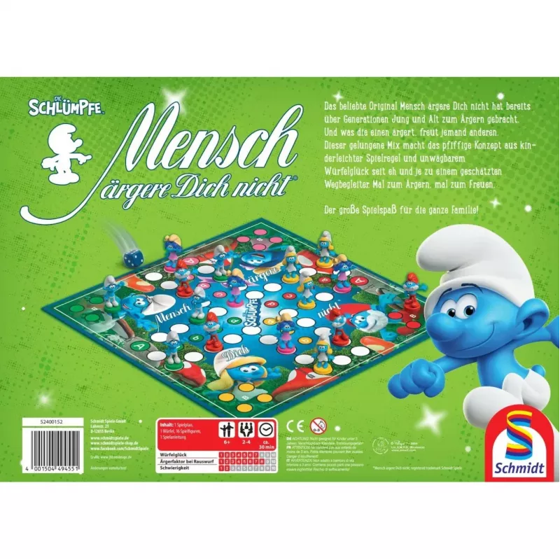 Schmidt Spiele Smerfy Klasyczna gra planszowa Ludo