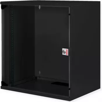 Wall-mount sieciowy cabinet ROLINE 19 cali 12U, 540x400 mm, zestaw podstawowy, czarny