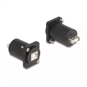 DeLOCK Moduł D-Type USB 2.0 żeński Typ-B na żeński Typ-A czarny