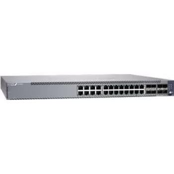 Juniper EX4100 24-portowy 10/100/1000BaseT, 4x 10G SFP+ porty uplink, 4x 25G SFP28 porty stackowania/uplink, Redundantne wentylatory, 1 AC PSU JPSU-150-AC-AFO w zestawie (optyki sprzedawane oddzielnie) wu