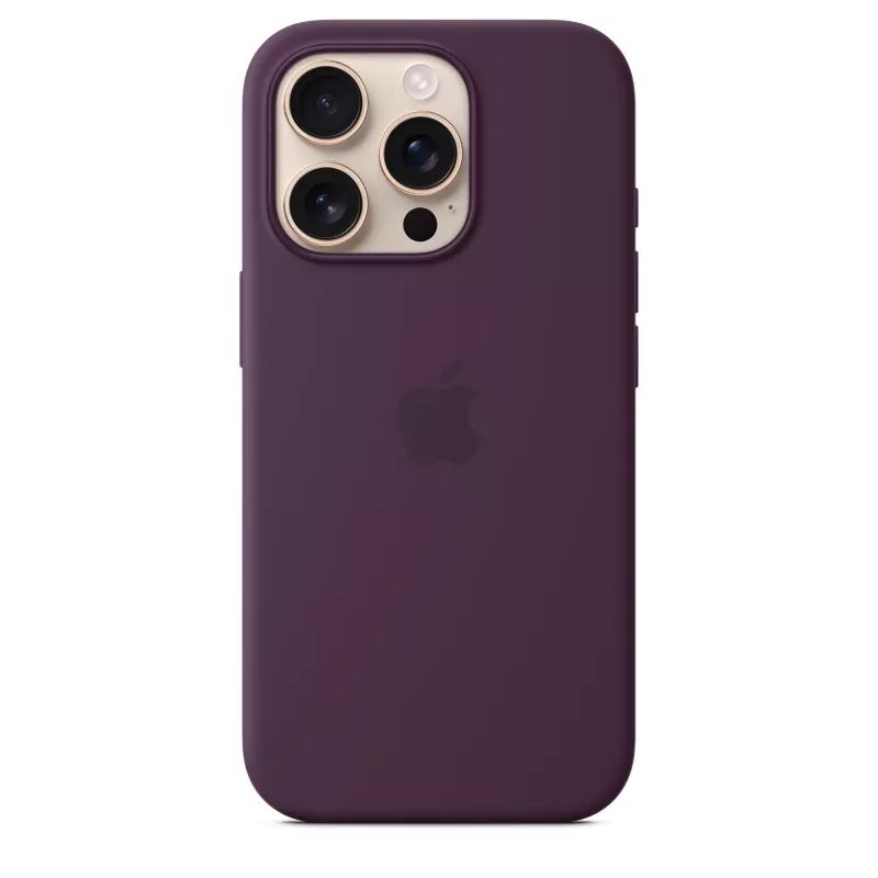 Apple iPhone 16 Pro Silikonowe etui z MagSafe - Śliwkowy
