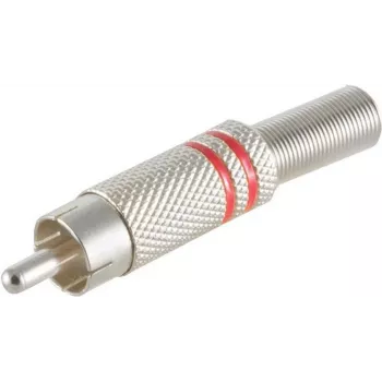 Złącze cinch (RCA) ShiverPeaks 6 mm metalowe, model 52000-R, czerwone
