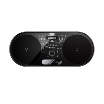 Baseus 2In1 20W Digital Led Display Headphones Czarny Wireless Charging