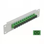 Patch panel światłowodowy DeLOCK 10 cali 12 portów SC Simplex zielony 1U szary