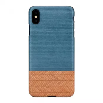 Etui na smartfona man and wood dla iPhone XS Max — denim Czarny