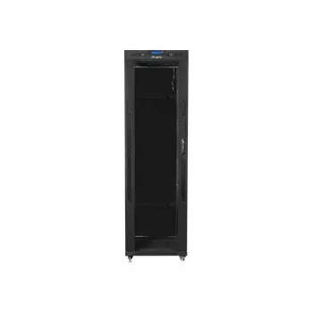 Szafa rack stojąca LANBERG 42U FF01-6842-12BL 600×800×2127,5 mm, 1200 kg, IP20, zamek na klucz, kółka jezdne