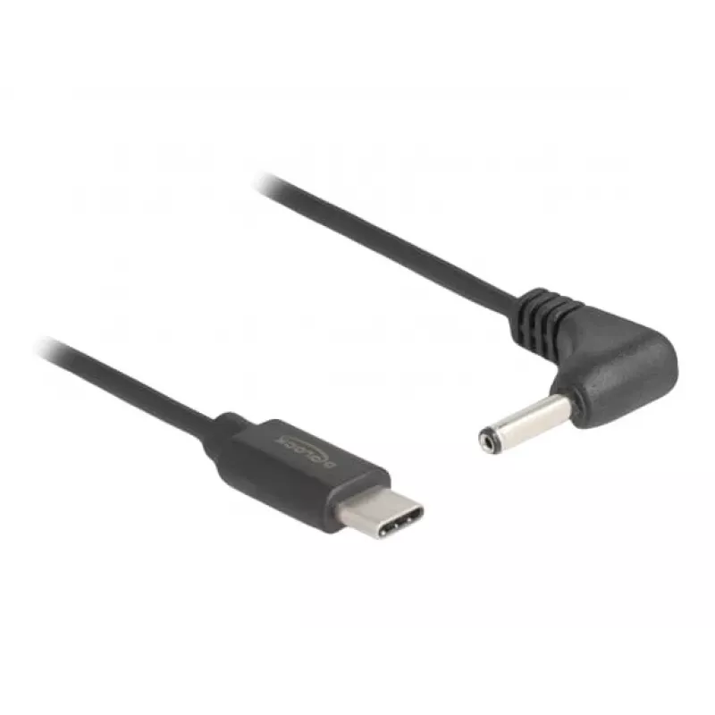 DeLOCK 85393 kabel zasilający Czarny 1,5 m USB C 3,5 x 1,35 mm