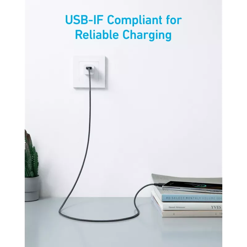Anker Innovations 322 Kabel USB-A do USB-C Nylon 1,8M Czarny - Kabel - Cyfrowy/Dane