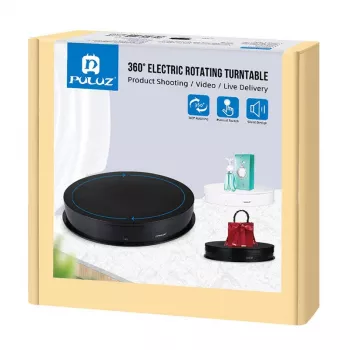 Puluz Elektryczny Stolik Obrotowy PU3049B 30 cm USB Czarny — zmotoryzowany stolik ekspozycyjny