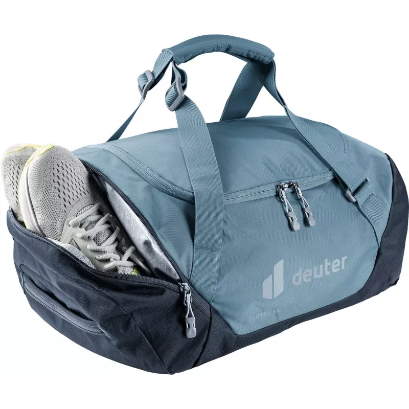 Torba sportowa DEUTER Duffel 35 atlantic-ink — pojemność 35 l, wodoodporne dno, uchwyty do przenoszenia
