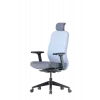Up Up Athene ergonomiczne krzesło biurowe Czarna, Szara + Niebieska tkanina