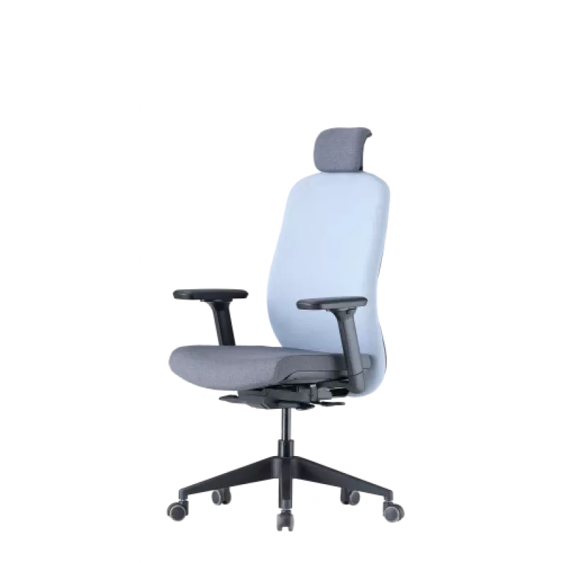 Up Up Athene ergonomiczne krzesło biurowe Czarna, Szara + Niebieska tkanina