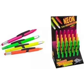Zestaw 24 szt. WEDO 3-w-1 Eingabestift NEON — długopis z rysikiem i zakreślaczem