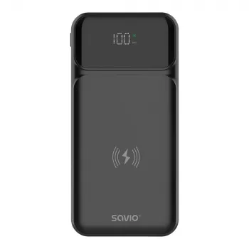 Power bank Savio BA-09 litowo-polimerowy (LiPo) 37 mAh Ładowanie bezprzewodowe Czarny