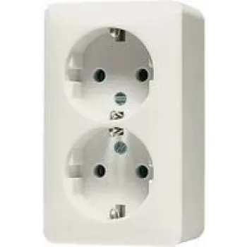 Gniazdo wtykowe Schuko JUNG 6020A AP600 2-krotne białe 6020A (6020A)