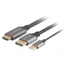 KABEL HDMI(M)->DISPLAYPORT(M) 1M 4K CZARNY LANBERG