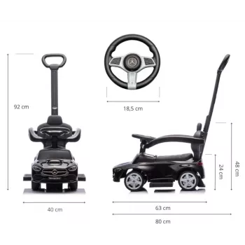 Samochodzik do pchania milly mally Mercedes C-Class Czarny, model 6107