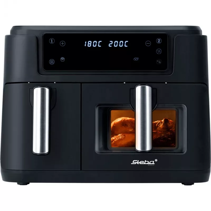 Podwójny frytkownicę powietrzną HF 9500 DUO (czarny, 2.400 Watt, 2 kosze 6 L + 3,5 L)