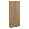 Topeshop SZAFA MALWA ART bedroom wardrobe/closet 5 shelves 2 drzwi(s) dąb
