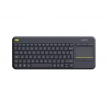 Logitech Wireless Touch Keyboard K400 Plus - Tastatur - mit Touchpad - kabellos - 2.4 GHz - Belgien - Schwarz
