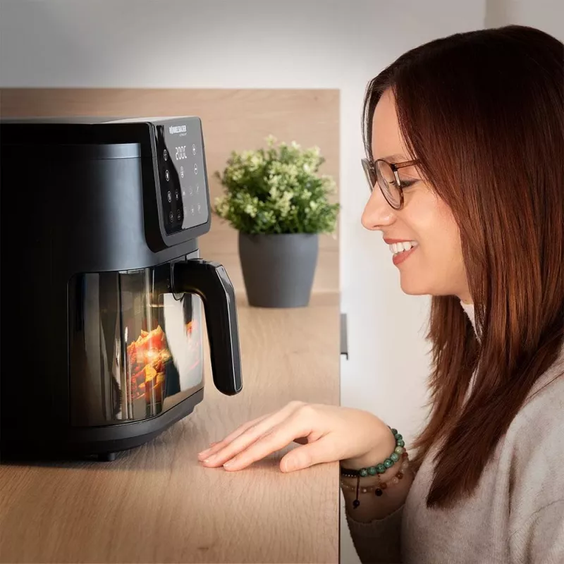 Frytkownica beztłuszczowa Rommelsbacher FRH 1700 Single 8 l wolnostojąca 1700 W z 10 programami i wyświetlaczem LED