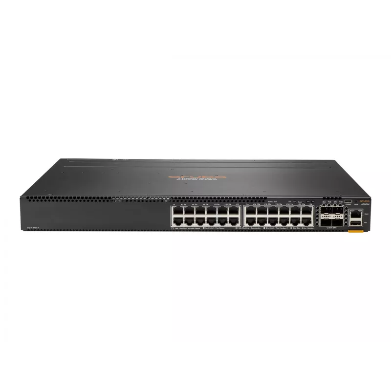HPE Aruba 6300M - Switch - L3 - zarządzany - 24 x 10/100/1000 + 4 x 1 Gigabit / 10 Gigabit / 25 Gigabit / 50 Gigabit SFP56 (Uplink / Stacking) - Przód i tył do tyłu - na szynę