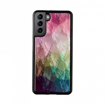 Etui na smartfona iKins do Samsung Galaxy S21+ — wzór kwiatu wodnego, czarne
