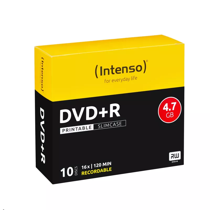 INTENSO DVD+R 4.7GB 16x do zadruku 10 szt. Slimcase, 120 mm