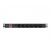 Jednostka dystrybucji zasilania LANBERG PDU-06E-0200-BK — 6 gniazd typu E, 16 A, kabel 2 m, 1U do szafy rack, 220–250 V
