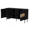 Komoda cama meble INSERTO 3D 143,5×40×80 cm czarna z LED, płyta wiórowa, rama 16 mm