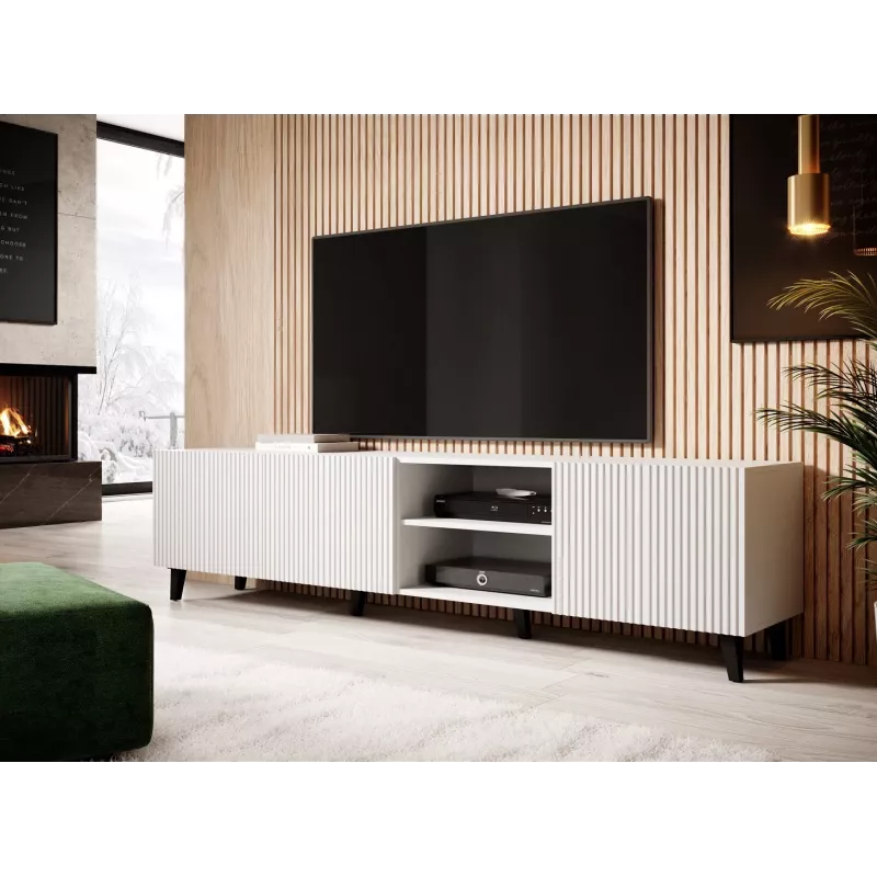 Cama szafka RTV PAFOS 200x42x52 biały matowy
