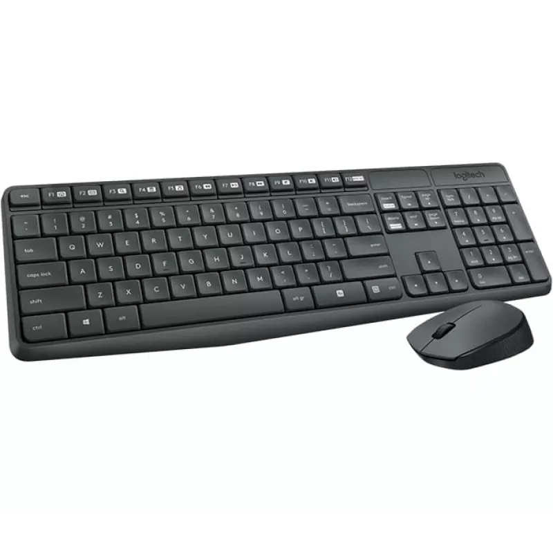 Logitech MK235 Bezprzewodowy zestaw klawiatury i myszy pełnowymiarowy szary