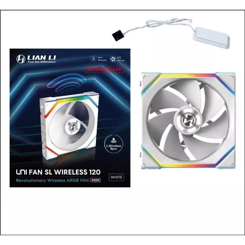 Wentylator Lian Li UNI FAN SL Wireless 120 12 cm Biały 31 dB 64 cfm