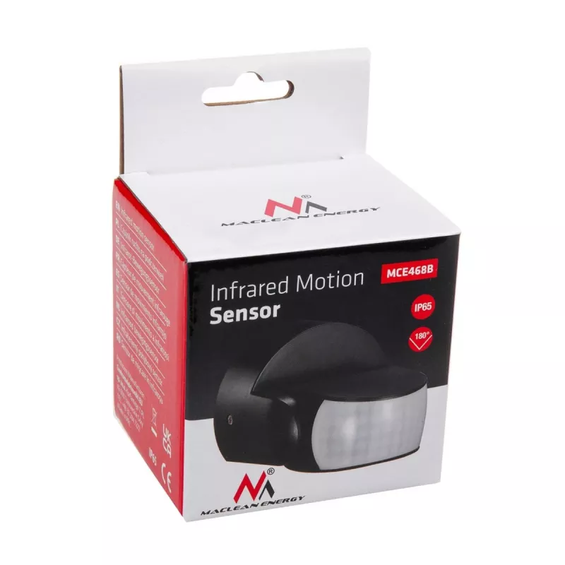 Infrared Motion Sensor MACLEAN MCE468B IP65 — podczerwony detektor obecności, odporny na warunki atmosferyczne