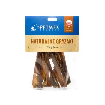 Przysmaki dla psa PETMEX Skóra sarny 100 g — gryzak jednoskładnikowy hipoalergiczny, białko 88,2%, tłuszcz 4,15%